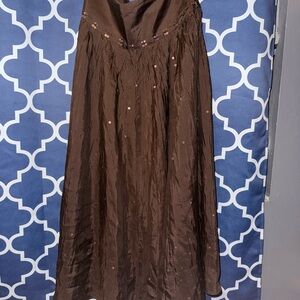 Brown Embellished Skirt